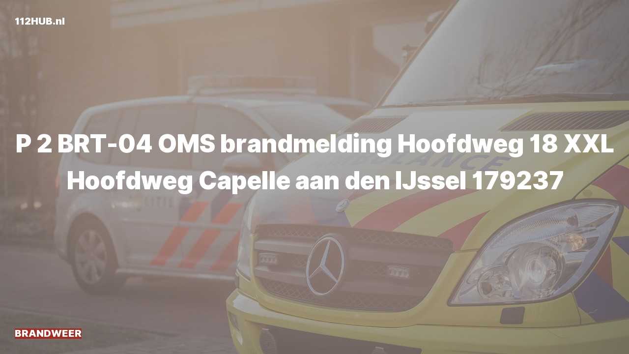 Deelafbeelding voor Brandweer met gepaste spoed voor automatische brandmelding naar de Hoofdweg in Capelle aan den IJssel.