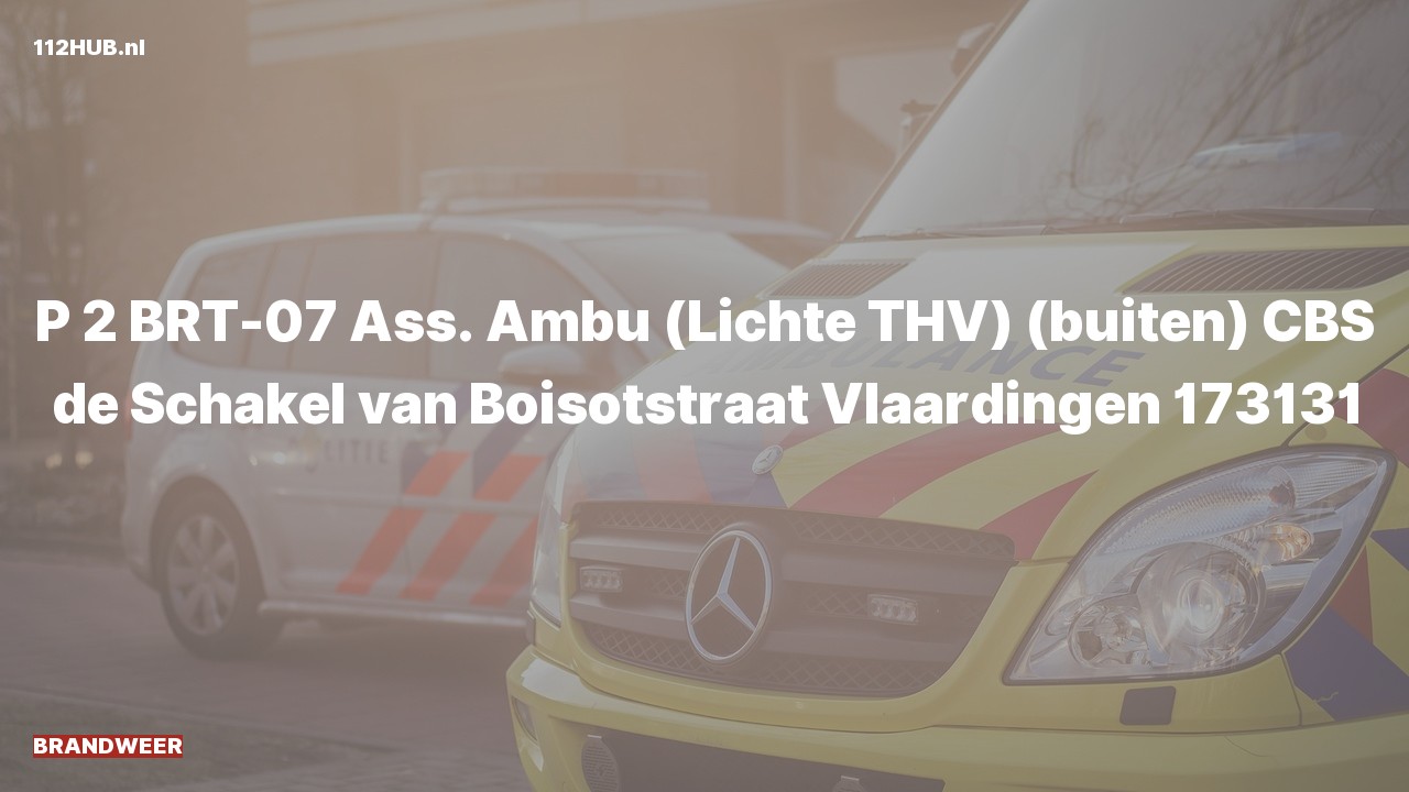 Deelafbeelding voor De brandweer is met gepaste spoed uitgerukt voor ambulance-assistentie naar de van Boisotstraat in Vlaardingen