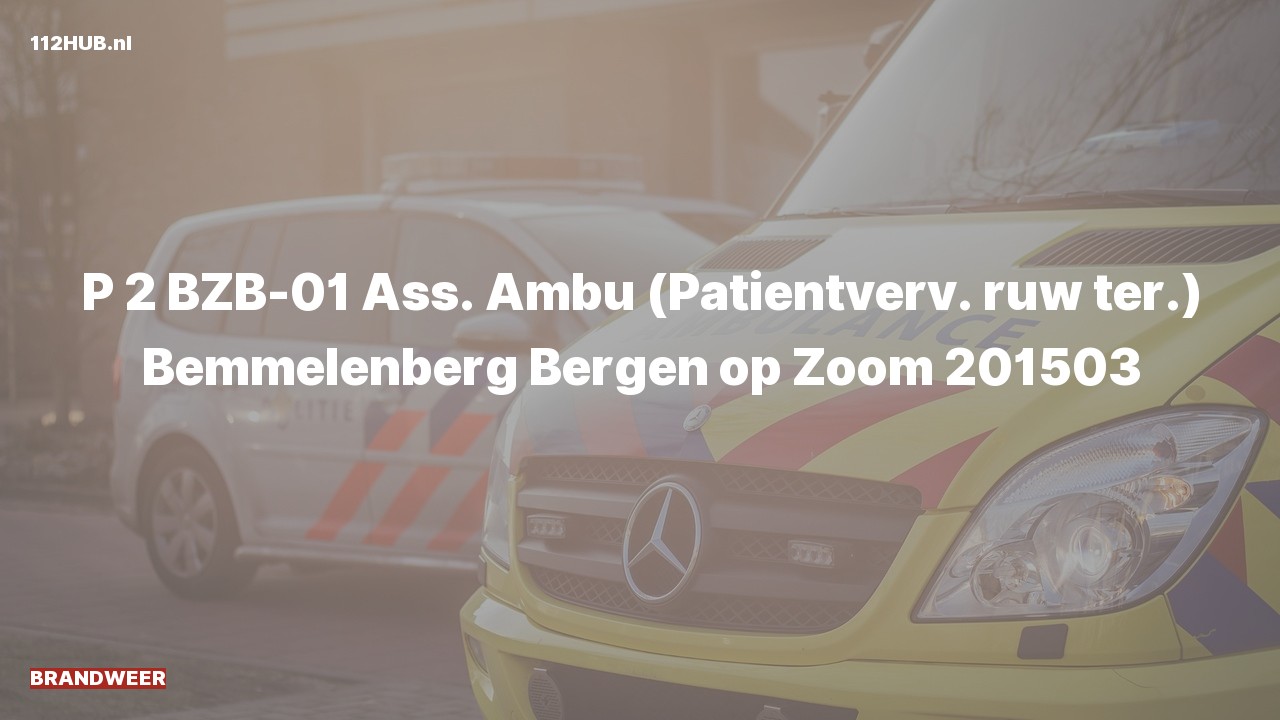 Deelafbeelding voor Brandweer met gepaste spoed voor ambulance-assistentie naar de Bemmelenberg in Bergen op Zoom.
