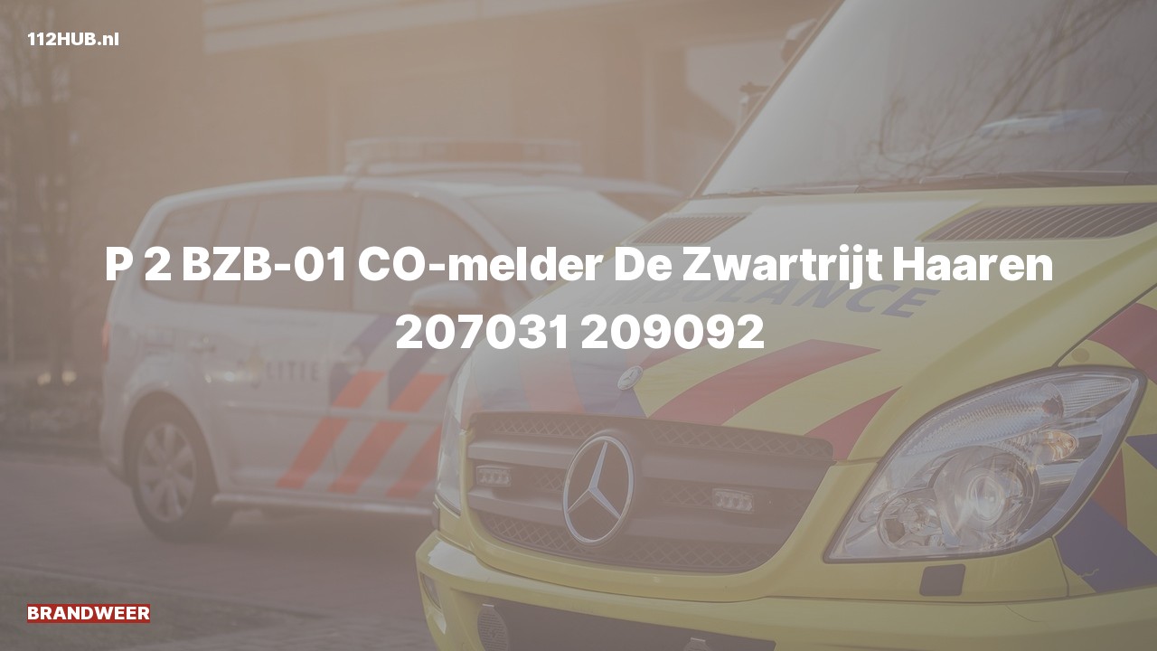 Deelafbeelding voor P2000-melding voor CO-melder.