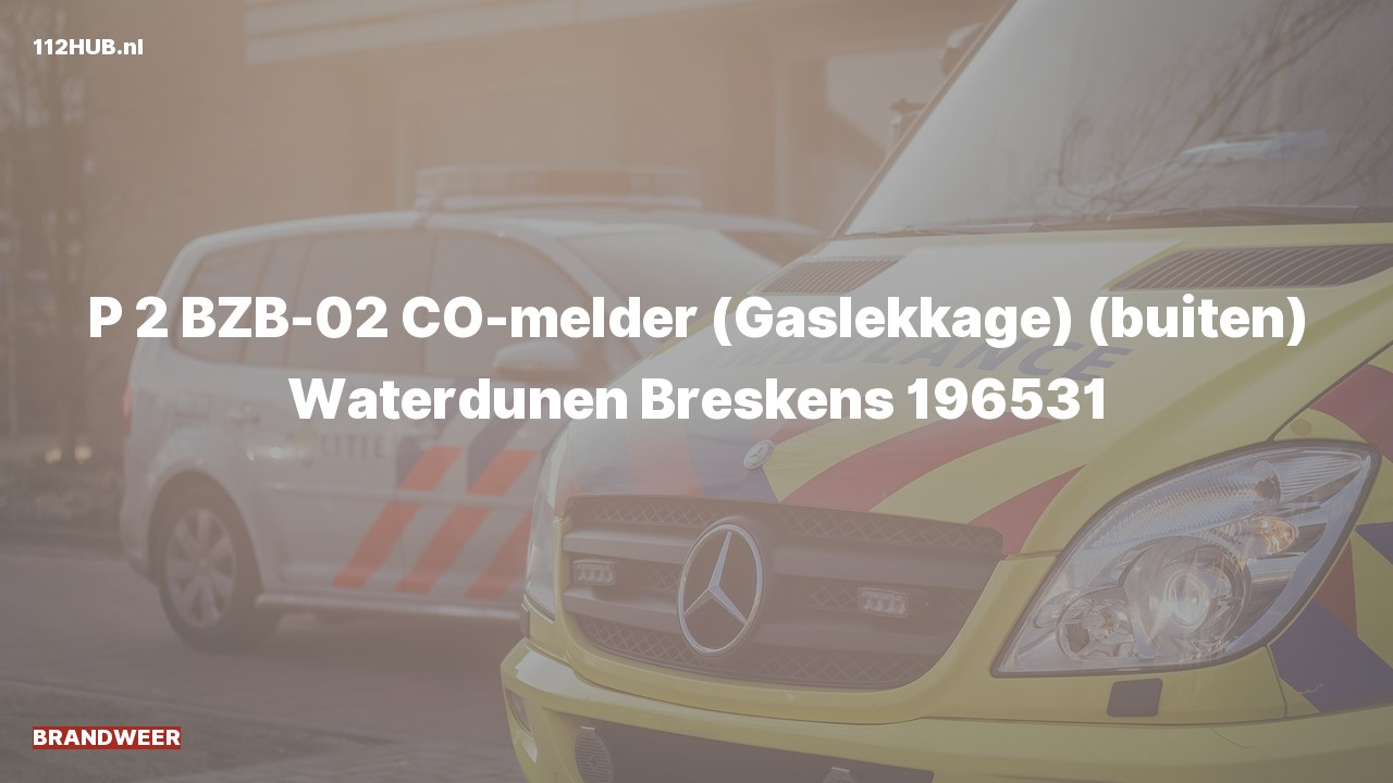 Deelafbeelding voor Brandweer met gepaste spoed voor CO-melder naar de Waterdunen in Breskens.