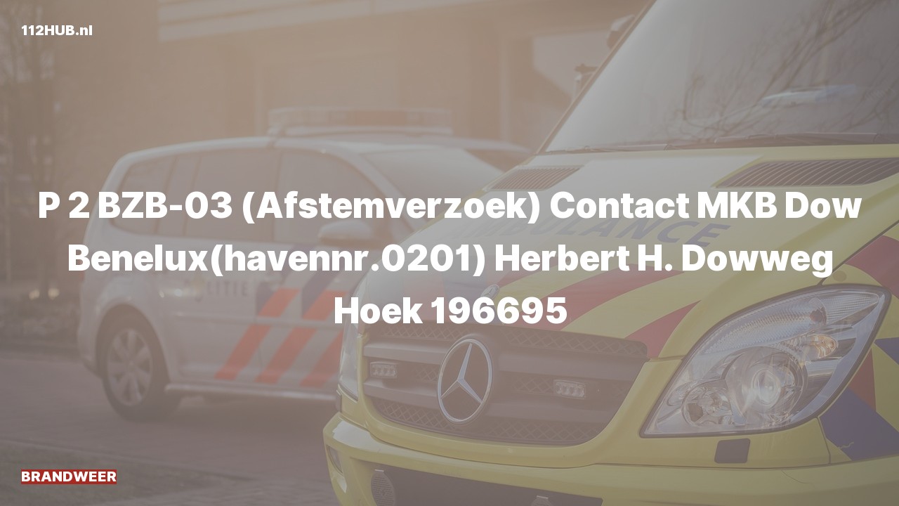 Deelafbeelding voor Brandweer met gepaste spoed contact meldkamer naar de Herbert H. Dowweg in Hoek.