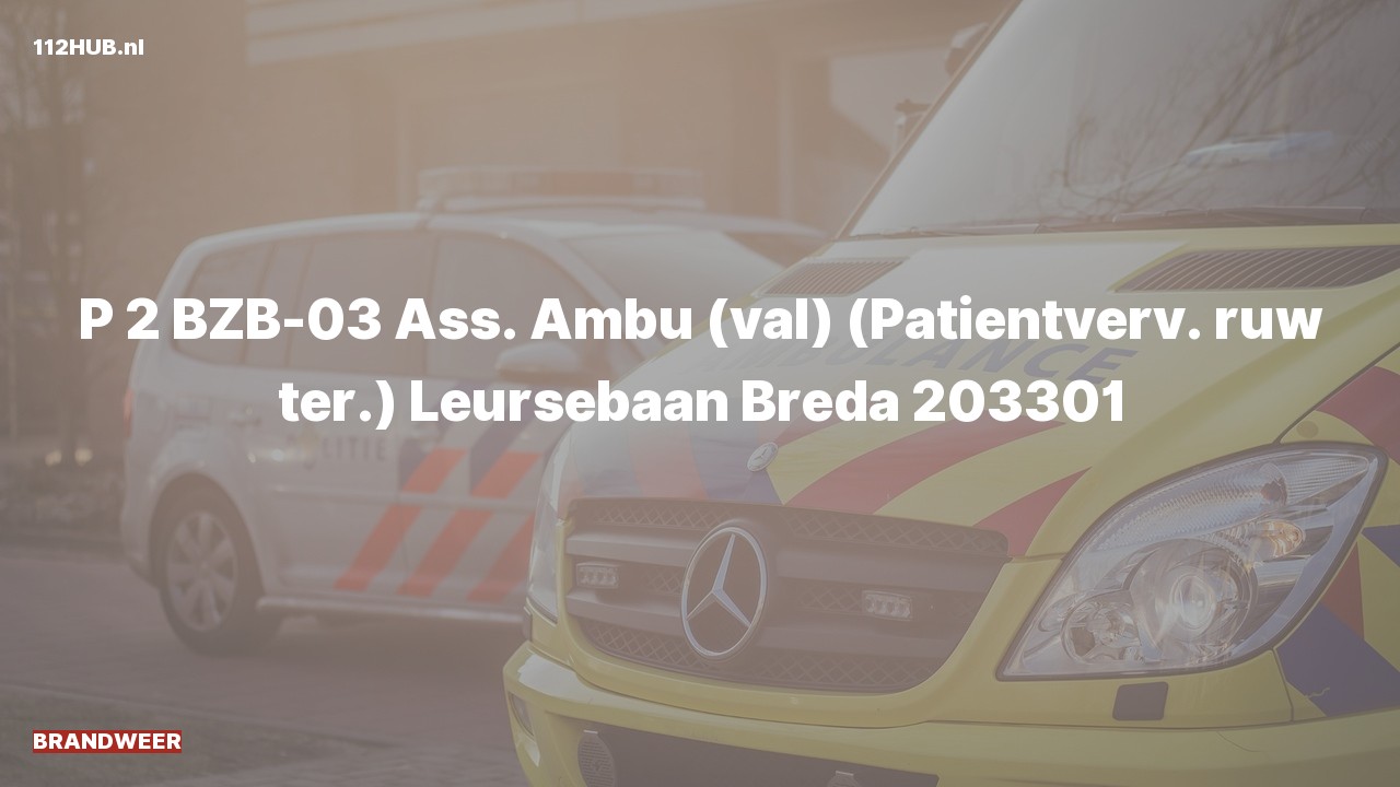 Deelafbeelding voor Brandweer met gepaste spoed voor ambulance-assistentie naar de Leursebaan in Breda.