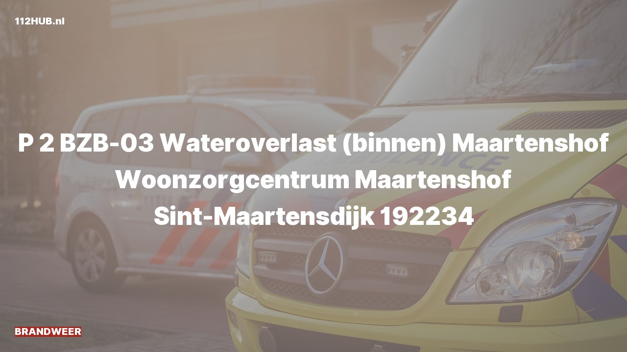 Deelafbeelding voor Brandweer met gepaste spoed naar de Maartenshof in Sint-Maartensdijk.