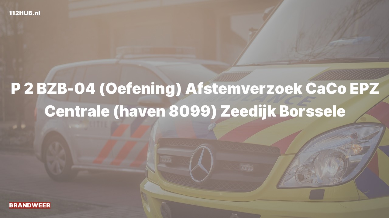 Deelafbeelding voor P2000-melding oefening.