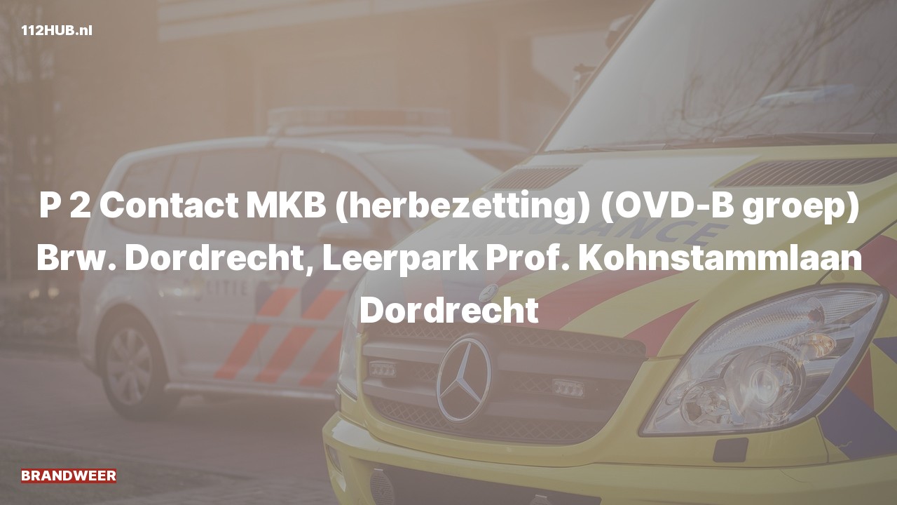 Deelafbeelding voor Brandweer met gepaste spoed contact meldkamer naar de Prof. Kohnstammlaan in Dordrecht.