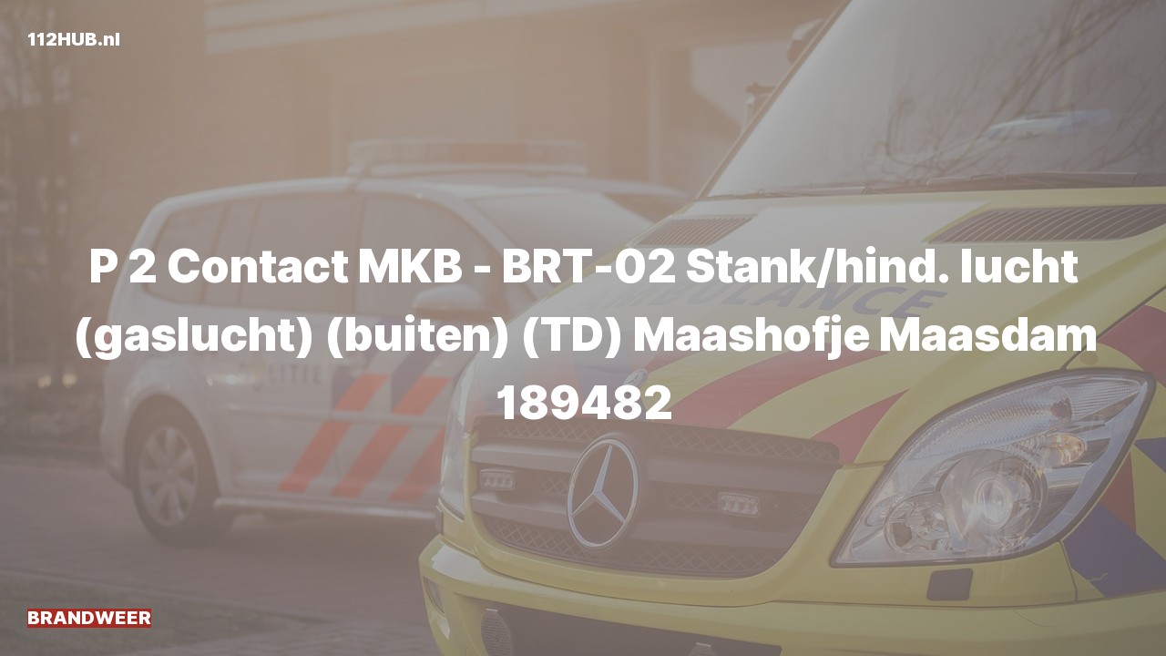 Deelafbeelding voor Brandweer met gepaste spoed voor stank of gaslucht naar de Maashofje in Maasdam.