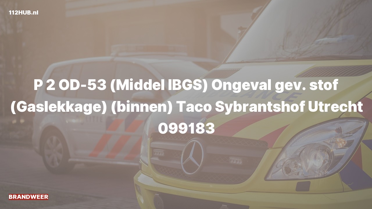 Deelafbeelding voor De brandweer is met gepaste spoed uitgerukt voor een ongeval naar de Taco Sybrantshof in Utrecht