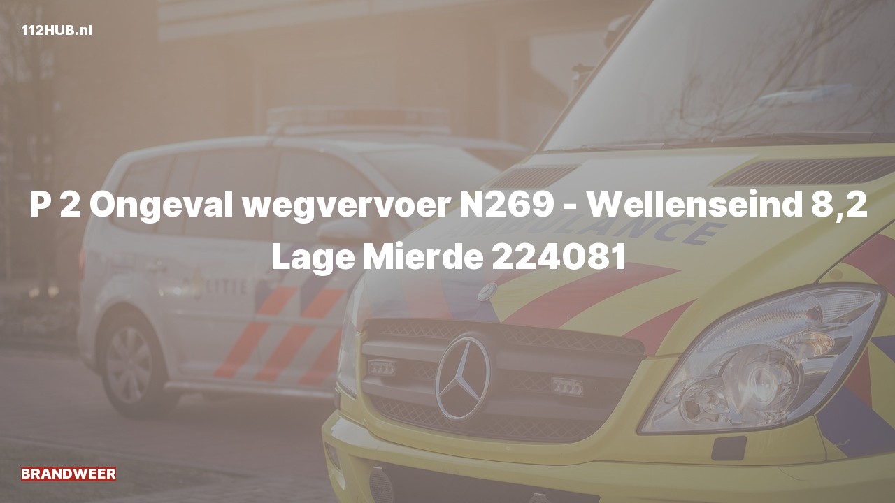 Deelafbeelding voor Brandweer met gepaste spoed voor verkeersongeval op de N269 bij hectometerpaaltje 8.2.
