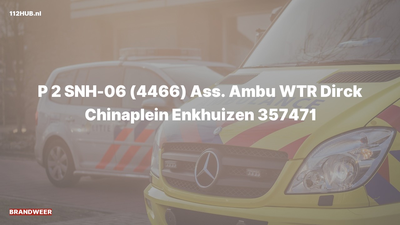 Deelafbeelding voor Brandweer met gepaste spoed voor ambulance-assistentie naar de Dirck Chinaplein in Enkhuizen.