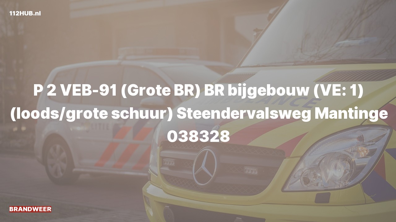 Deelafbeelding voor Brandweer met gepaste spoed naar de Steendervalsweg in Mantinge.
