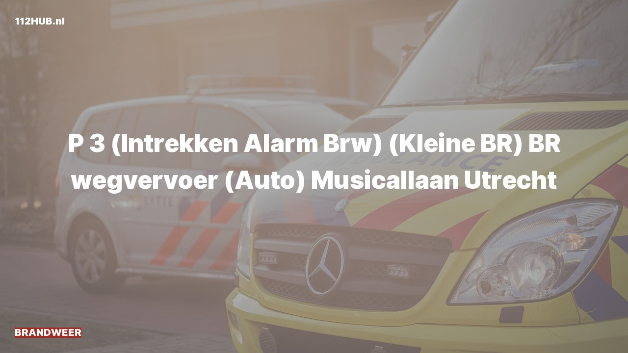 Deelafbeelding voor Brandweer trekt alarm in. Was: (Kleine BR) BR wegvervoer (Auto) Musicallaan Utrecht.