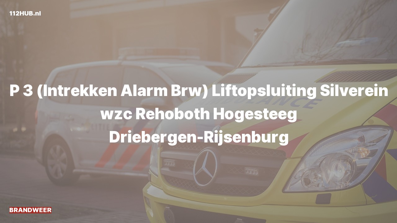 Deelafbeelding voor Brandweer trekt alarm in. Was: Liftopsluiting Silverein wzc Rehoboth Hogesteeg Driebergen-Rijsenburg.