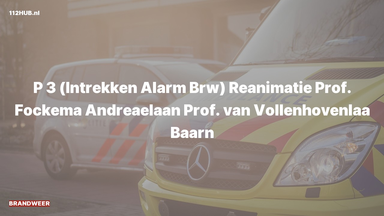 Deelafbeelding voor Brandweer trekt alarm in. Was: Reanimatie Prof. Fockema Andreaelaan Prof. van Vollenhovenlaa Baarn.