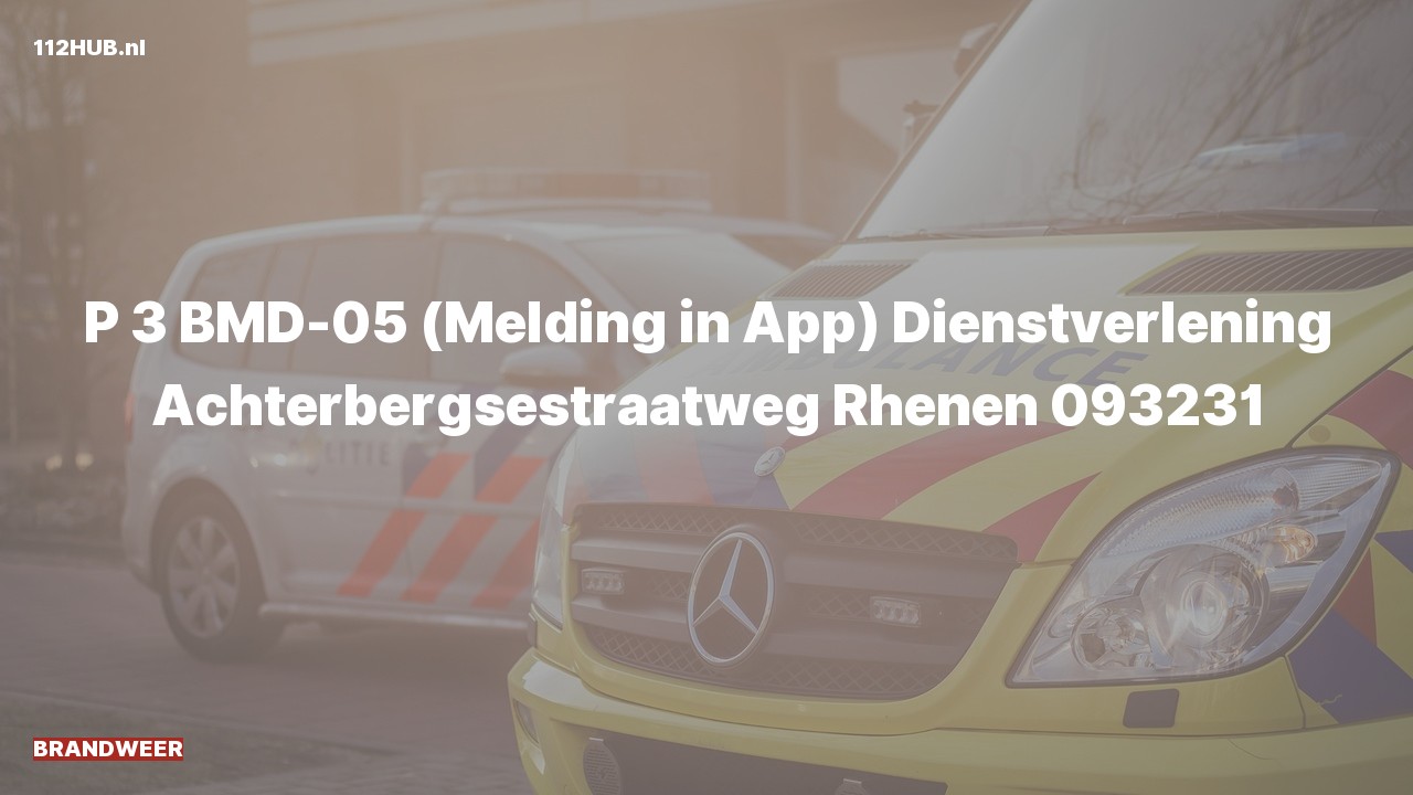 Deelafbeelding voor Brandweer naar de Achterbergsestraatweg in Rhenen.