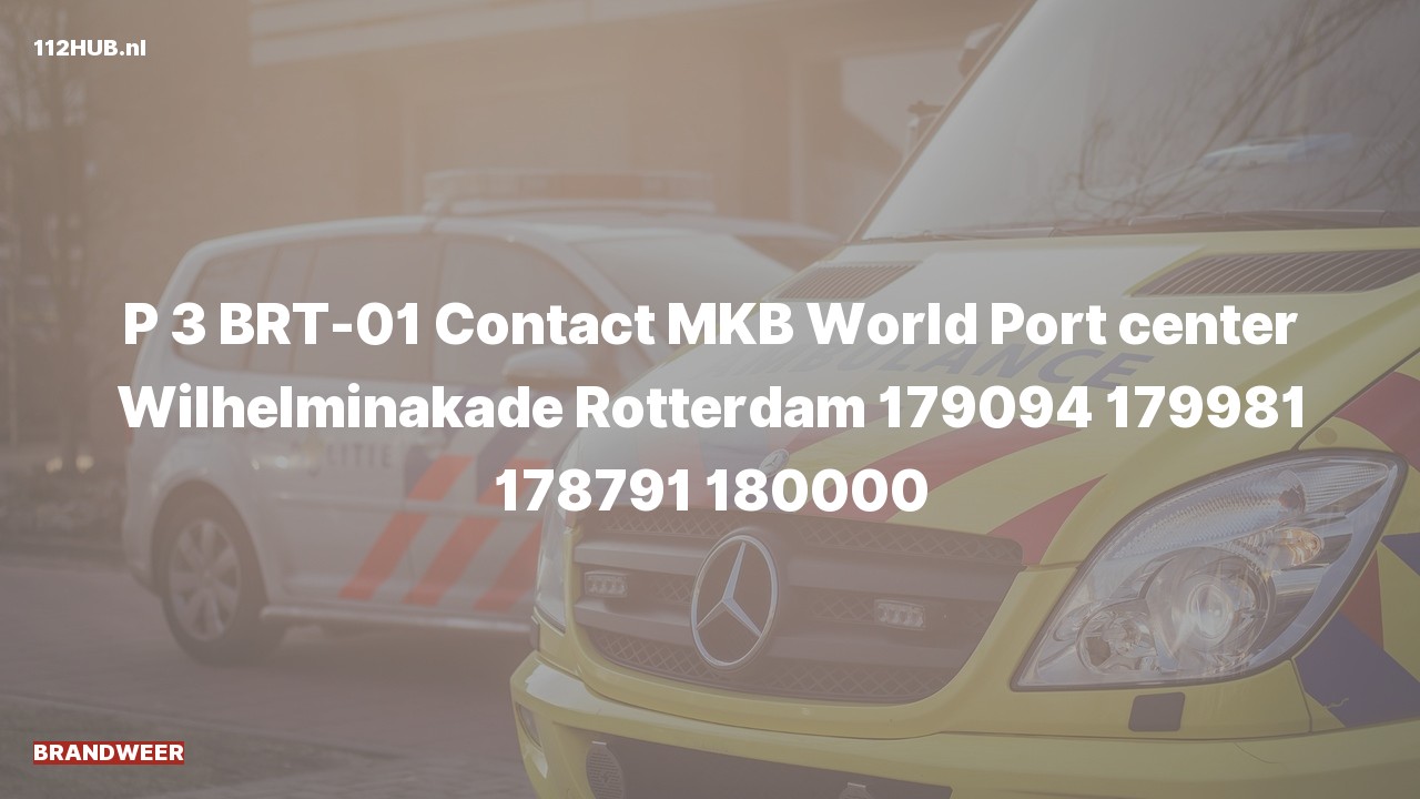 Deelafbeelding voor Brandweer contact meldkamer naar de Wilhelminakade in Rotterdam.