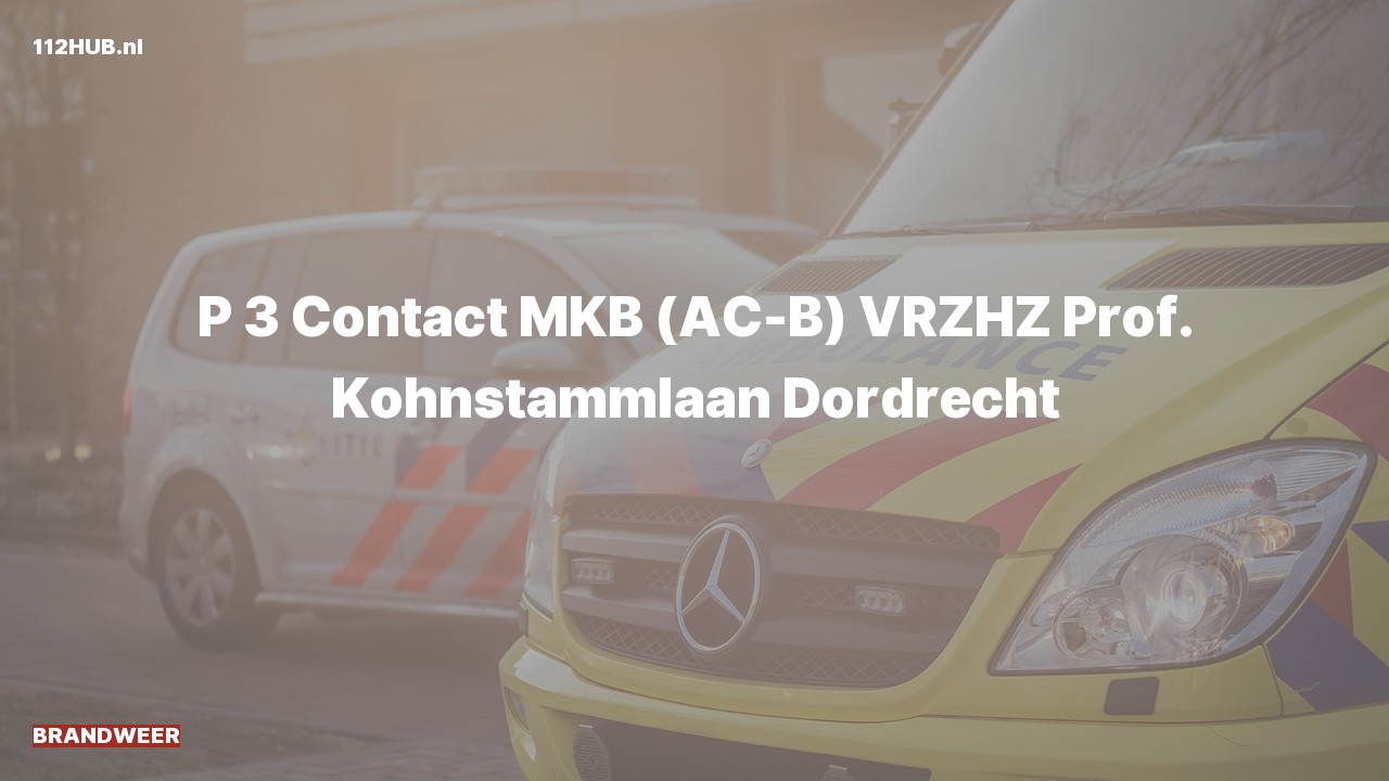 Deelafbeelding voor Brandweer contact meldkamer naar de Prof. Kohnstammlaan in Dordrecht.