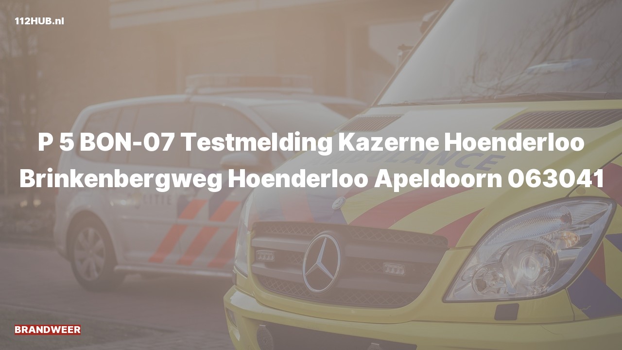 Deelafbeelding voor P2000-melding (systeemtest).