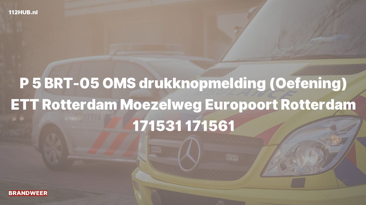 Deelafbeelding voor Brandweer (oefening) oefening naar de Moezelweg in Europoort Rotterdam.