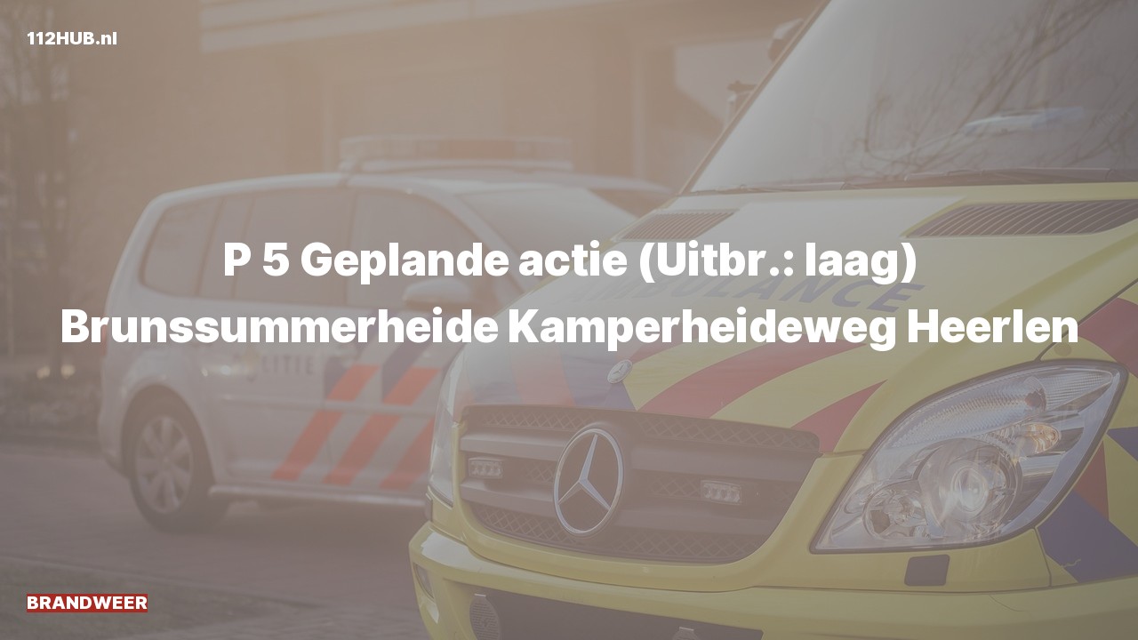 Deelafbeelding voor Brandweer naar de Kamperheideweg in Heerlen.