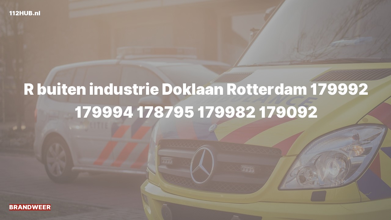 Deelafbeelding voor Brandweer naar de Doklaan in Rotterdam.