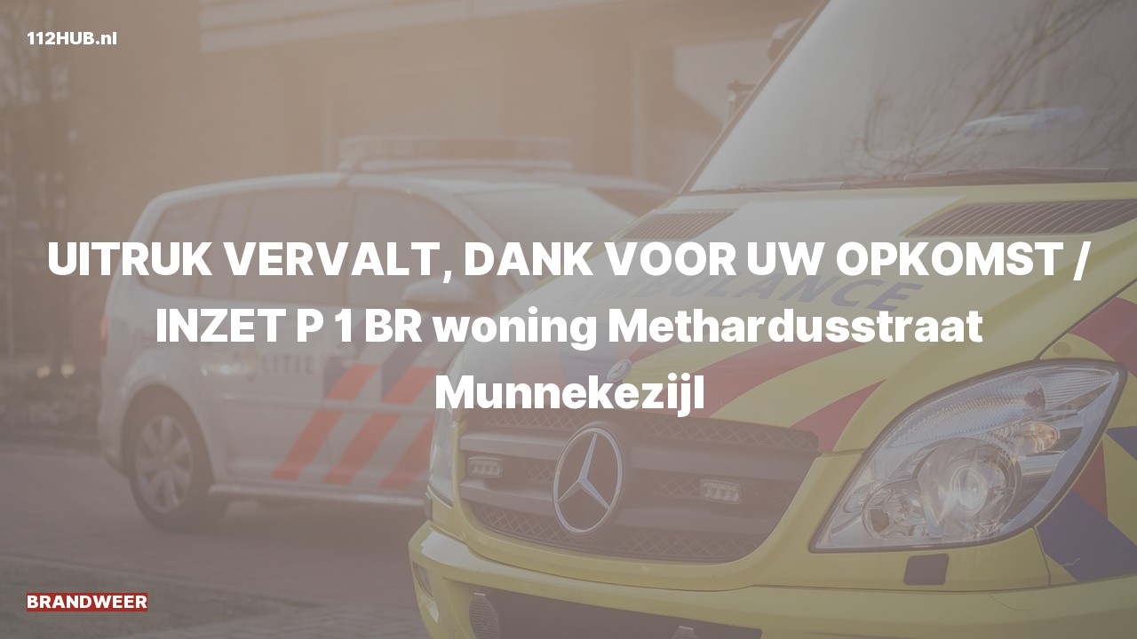 Deelafbeelding voor Brandweer voor brand in woning naar de Methardusstraat in Munnekezijl.