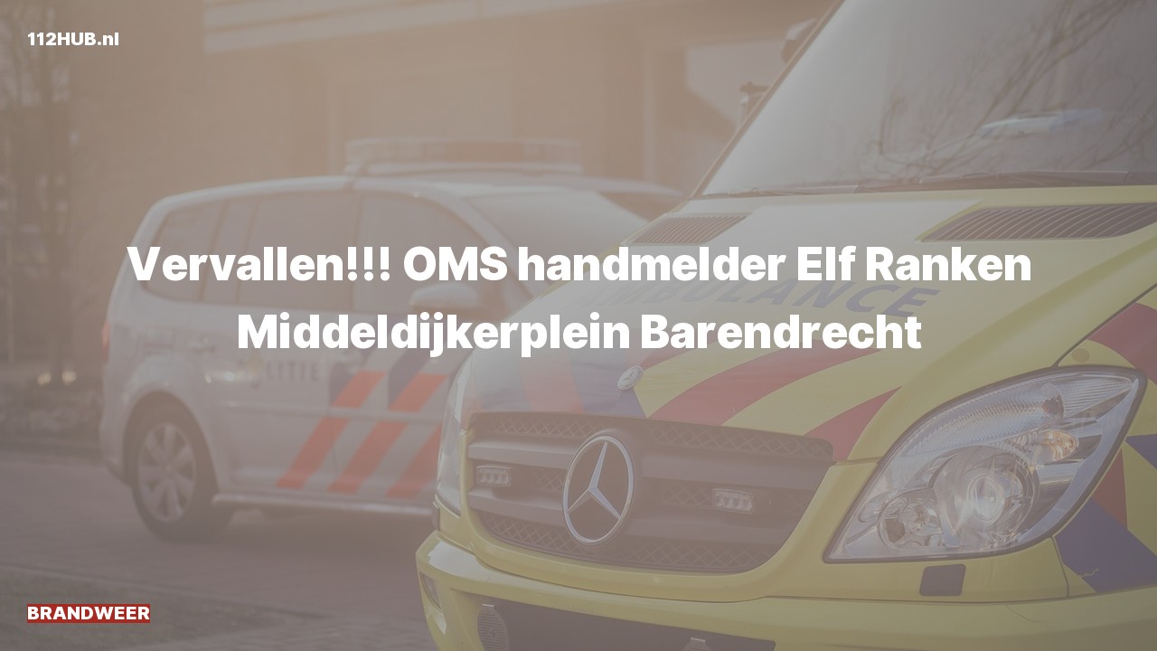 Deelafbeelding voor Brandweer naar de Middeldijkerplein in Barendrecht.
