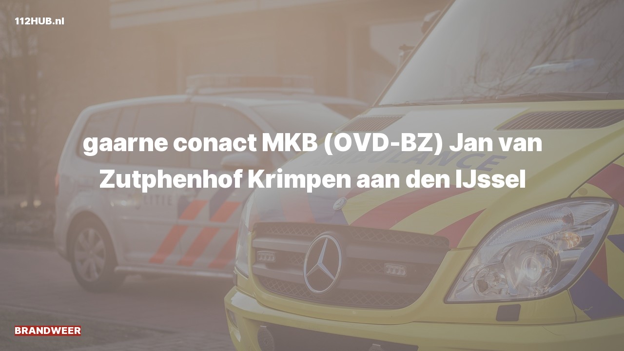 Deelafbeelding voor De brandweer is uitgerukt naar de Jan van Zutphenhof in Krimpen aan den IJssel