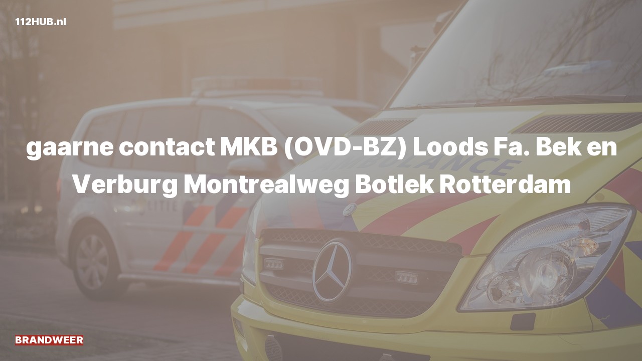 Deelafbeelding voor Brandweer contact meldkamer.