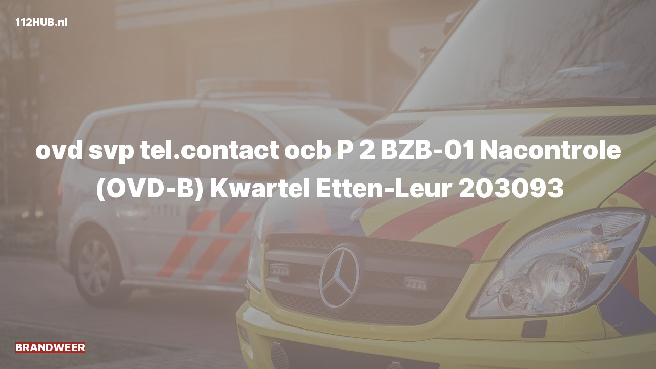 Deelafbeelding voor Brandweer naar de Kwartel in Etten-Leur.