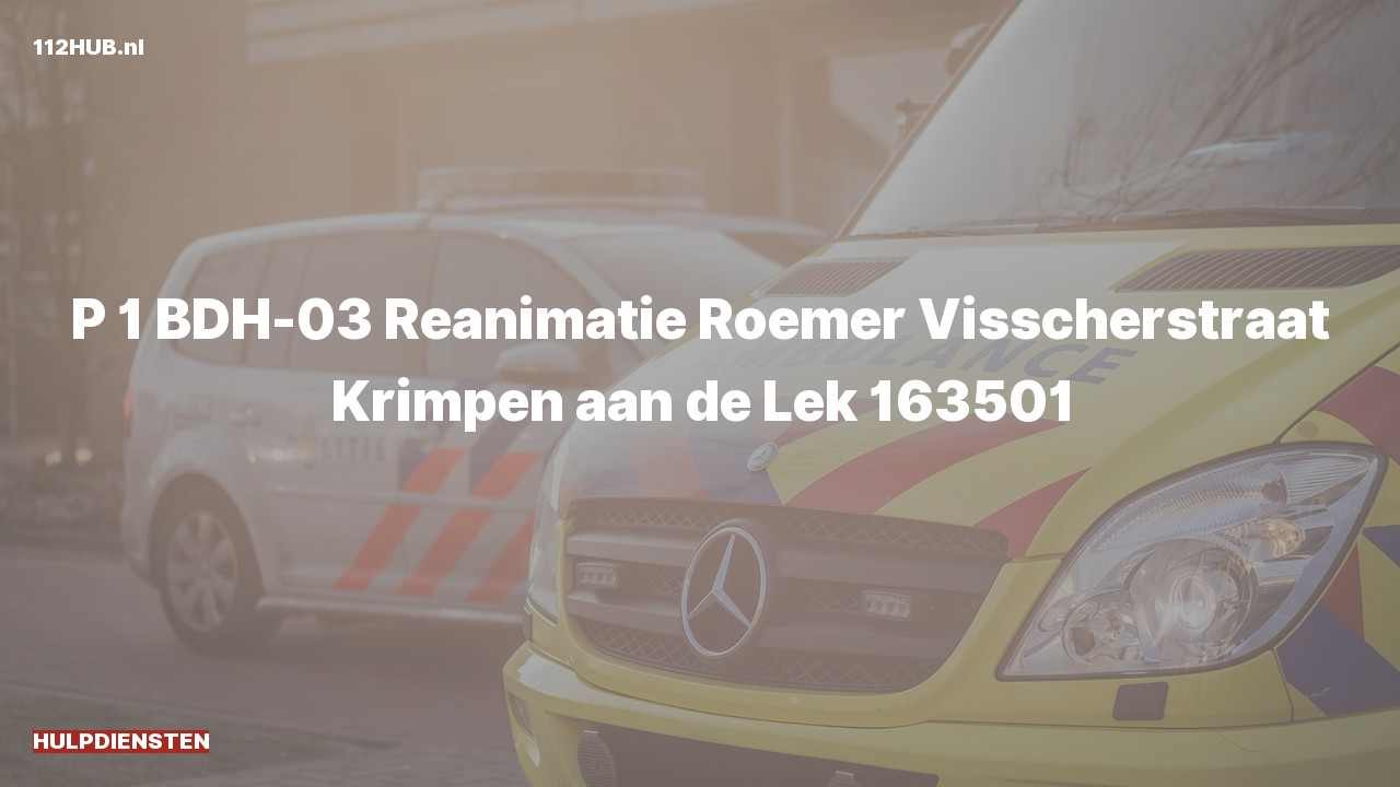 Deelafbeelding voor Hulpdiensten zijn uitgerukt voor een reanimatie