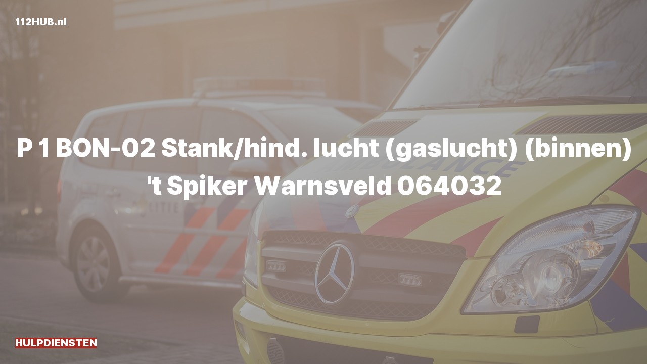 Deelafbeelding voor Hulpdiensten zijn uitgerukt voor gaslucht binnen