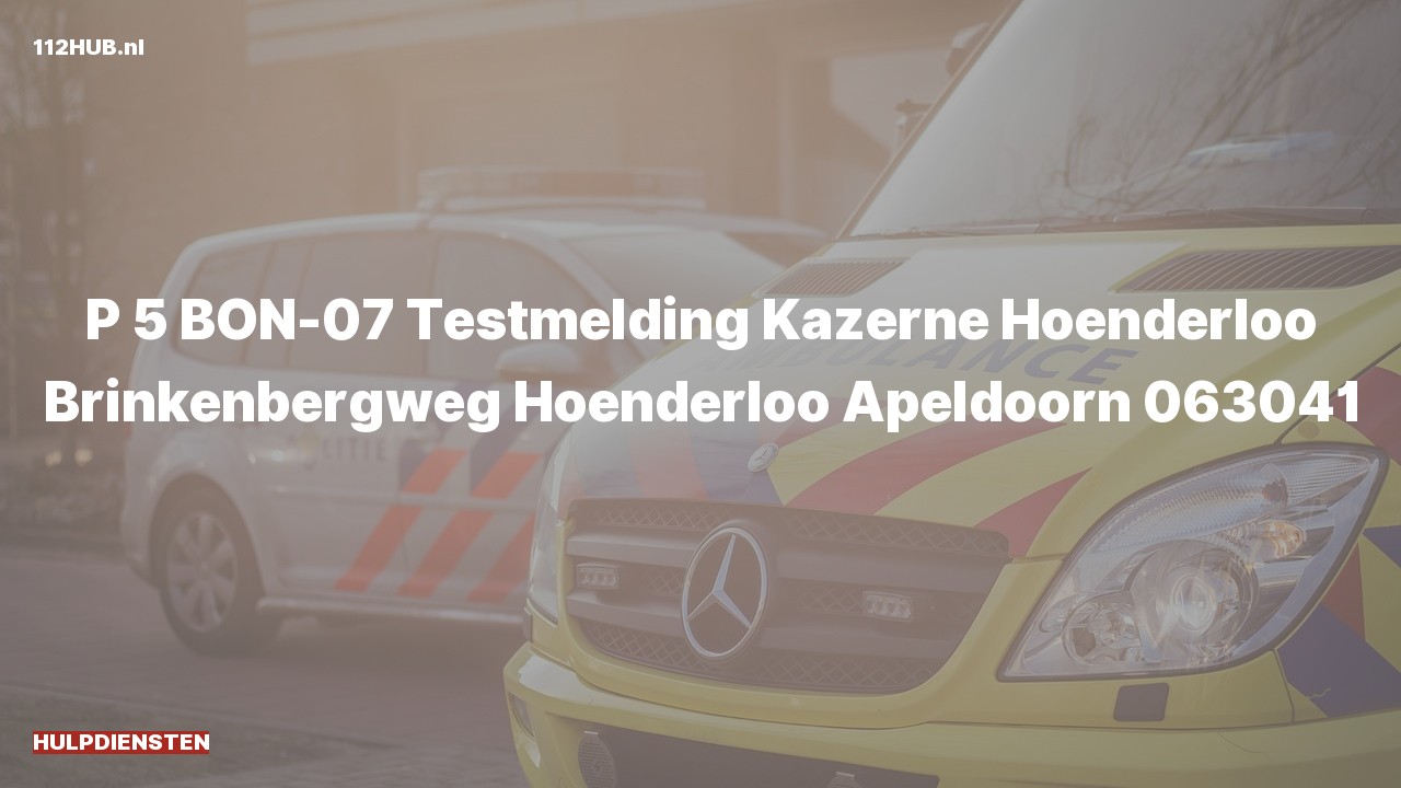 Deelafbeelding voor Hulpdiensten zijn uitgerukt (systeemtest)