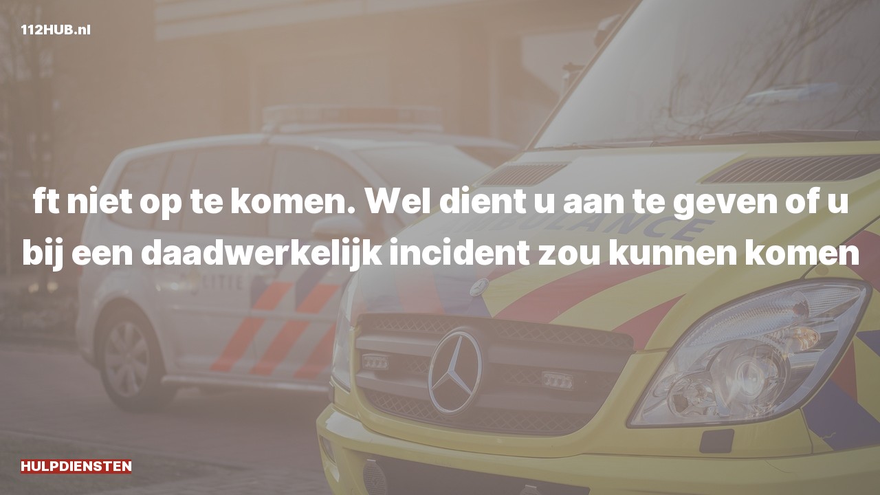 Deelafbeelding voor Hulpdiensten zijn uitgerukt
