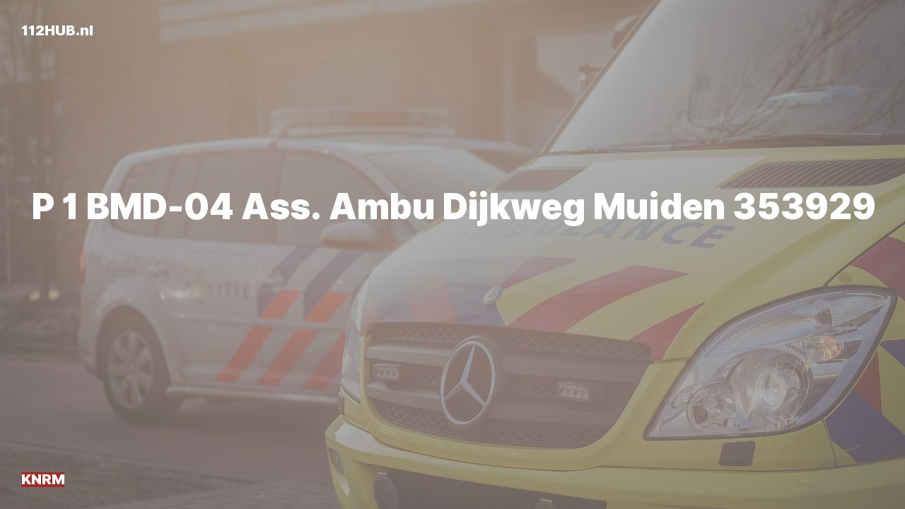 Deelafbeelding voor P2000-melding voor ambulance-assistentie.