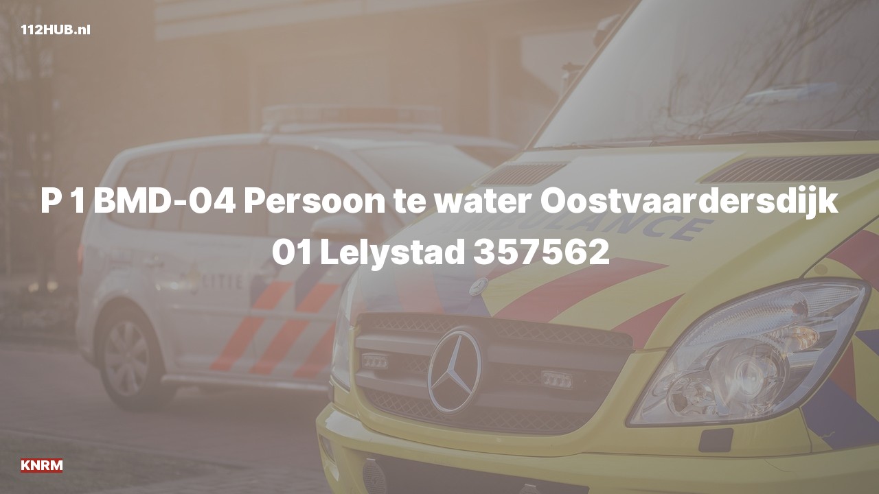 Deelafbeelding voor De KNRM is met spoed uitgerukt voor een persoon te water naar de Oostvaardersdijk 01 in Lelystad