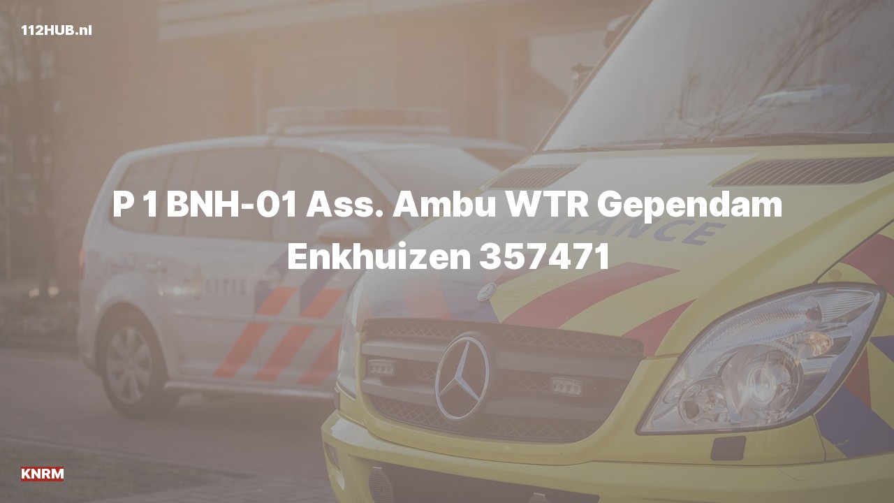 Deelafbeelding voor P2000-melding voor ambulance-assistentie.