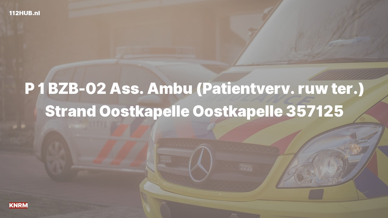 Deelafbeelding voor P2000-melding voor ambulance-assistentie.