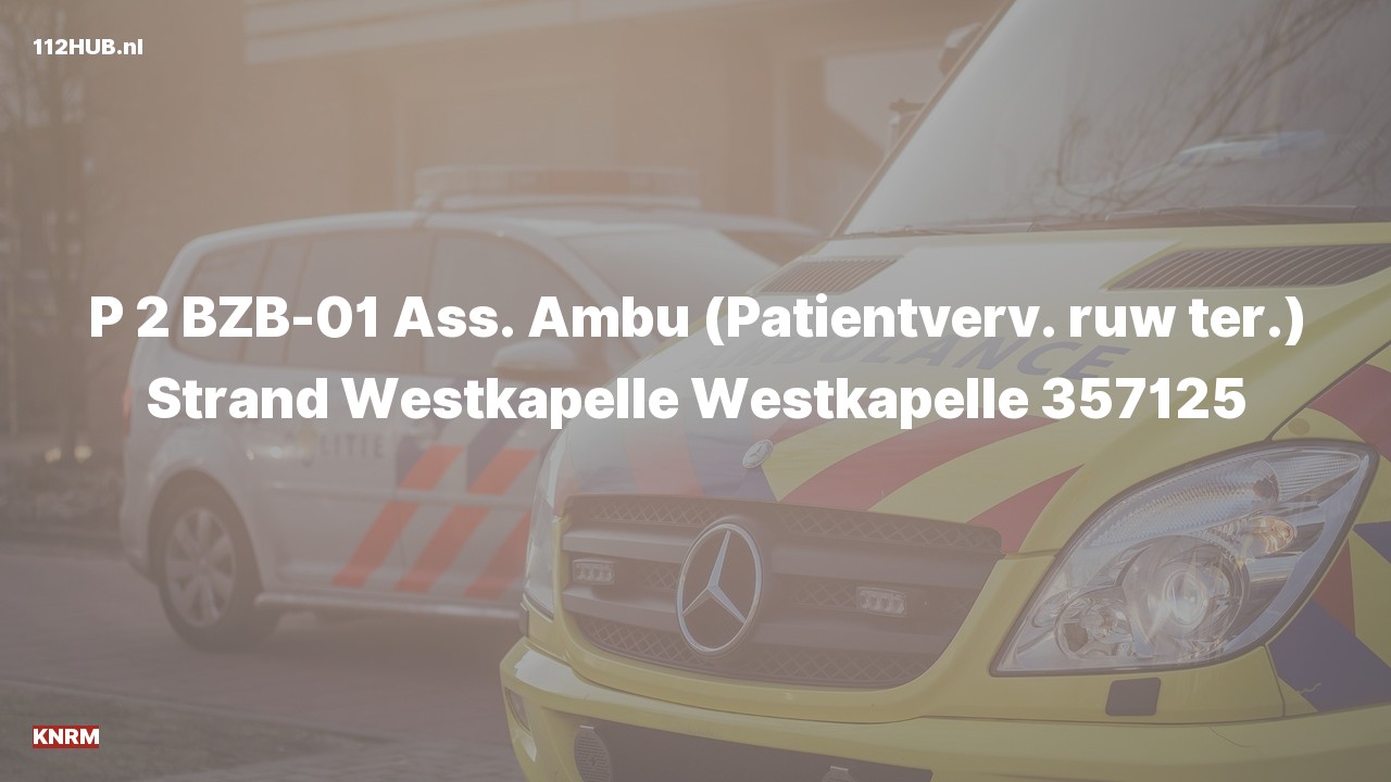 Deelafbeelding voor KNRM met gepaste spoed voor ambulance-assistentie naar de Strand Westkapelle in Westkapelle.