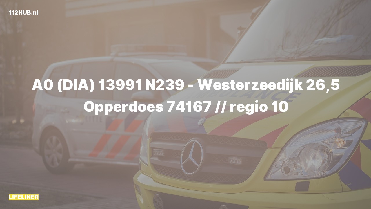 Deelafbeelding voor Traumahelikopter met spoed op de N239 bij hectometerpaaltje 26.5.