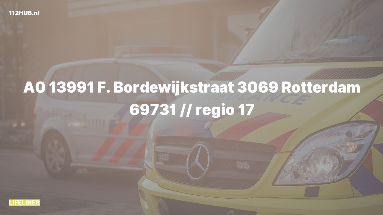 Deelafbeelding voor Traumahelikopter met spoed naar de F. Bordewijkstraat in Rotterdam.