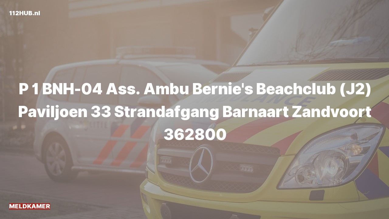 Deelafbeelding voor Meldkamer met spoed voor ambulance-assistentie naar de Strandafgang Barnaart in Zandvoort.