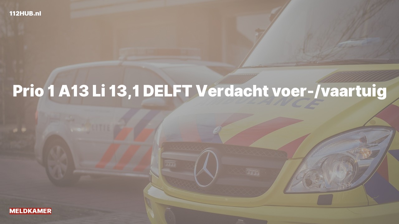 Deelafbeelding voor De Meldkamer is met spoed uitgerukt op de A13 bij hectometerpaaltje 13.1