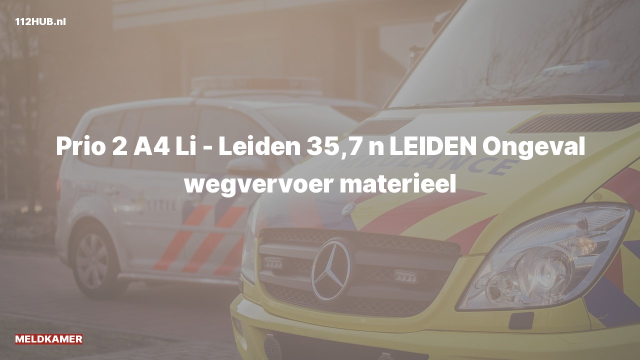 Deelafbeelding voor De Meldkamer is met gepaste spoed uitgerukt voor een verkeersongeval op de A4 bij hectometerpaaltje 35.7