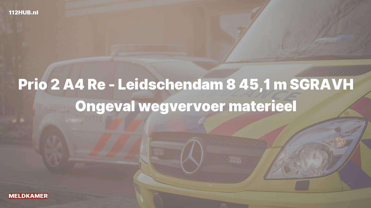 Deelafbeelding voor De Meldkamer is met gepaste spoed uitgerukt voor een verkeersongeval op de A4 bij hectometerpaaltje 45.1