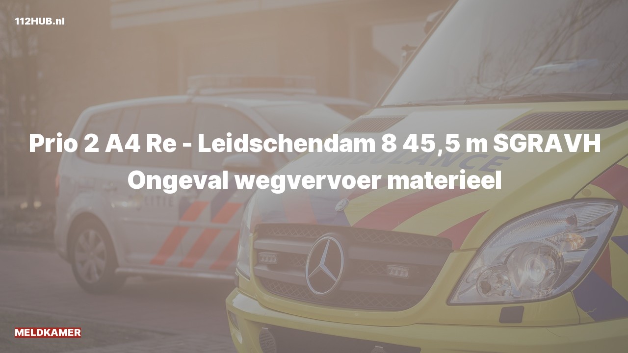 Deelafbeelding voor De Meldkamer is met gepaste spoed uitgerukt voor een verkeersongeval op de A4 bij hectometerpaaltje 45.5