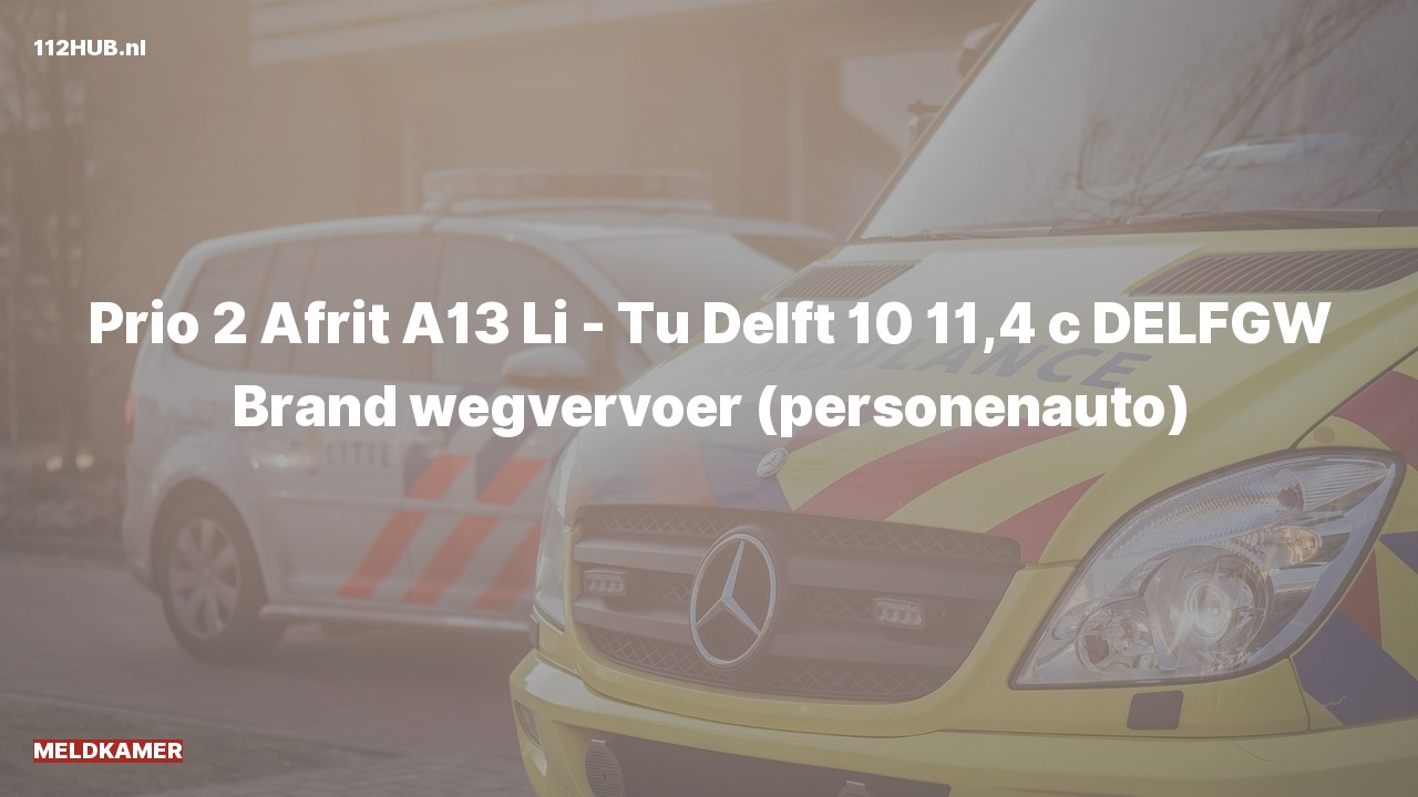 Deelafbeelding voor De Meldkamer is met gepaste spoed uitgerukt op de A13 bij hectometerpaaltje 11.4
