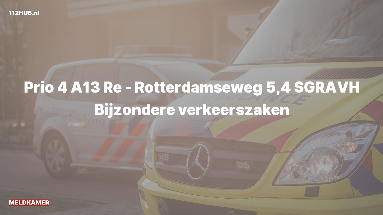 Deelafbeelding voor De Meldkamer is uitgerukt op de A13 bij hectometerpaaltje 5.4