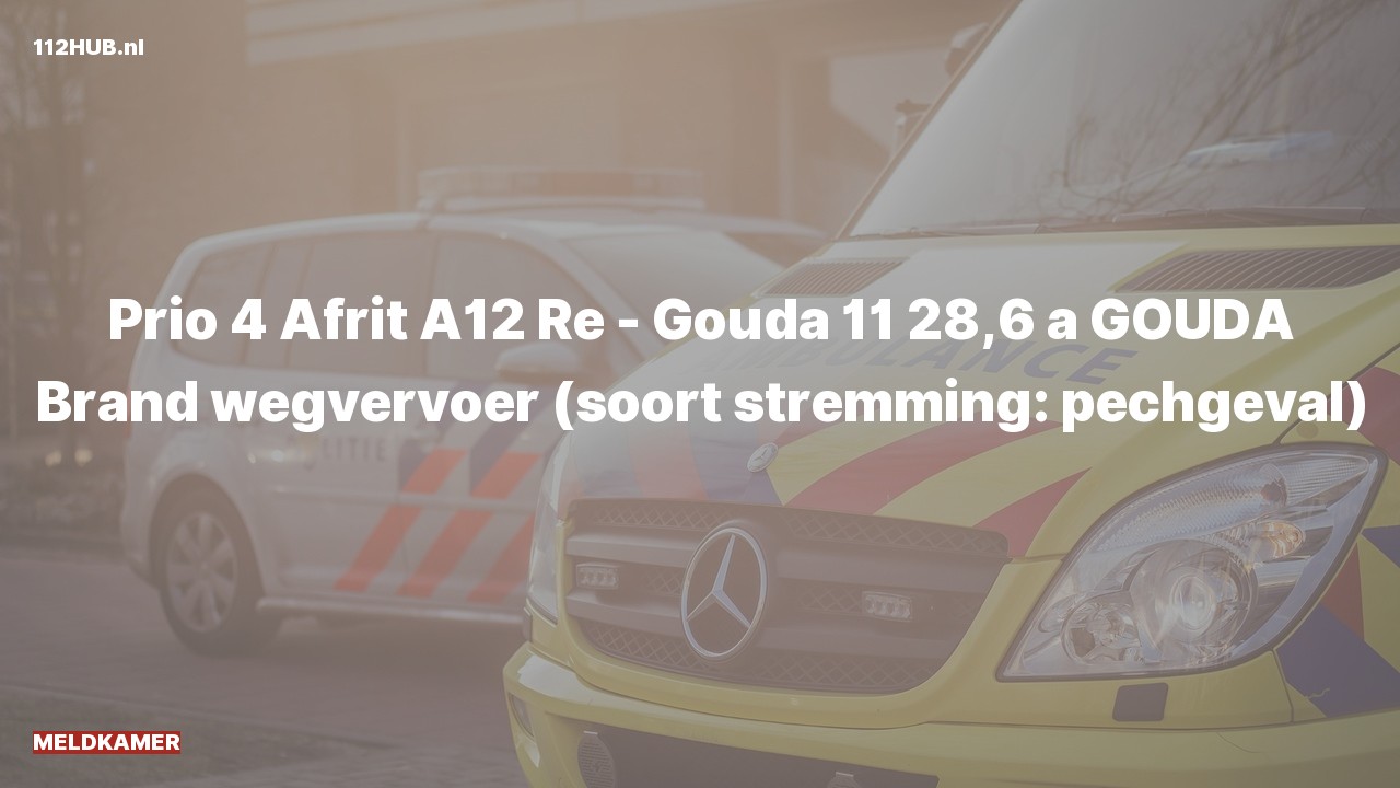Deelafbeelding voor De Meldkamer is uitgerukt op de A12 bij hectometerpaaltje 28.6