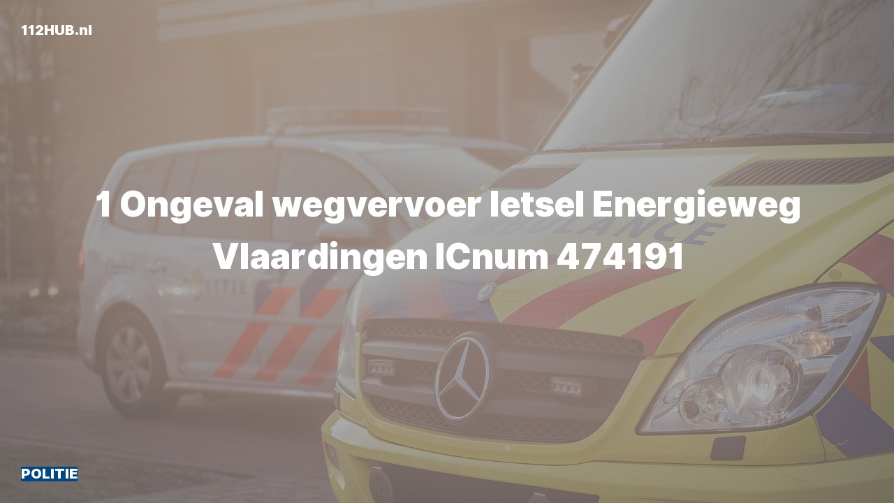 Deelafbeelding voor Politie voor verkeersongeval naar de Energieweg in Vlaardingen.